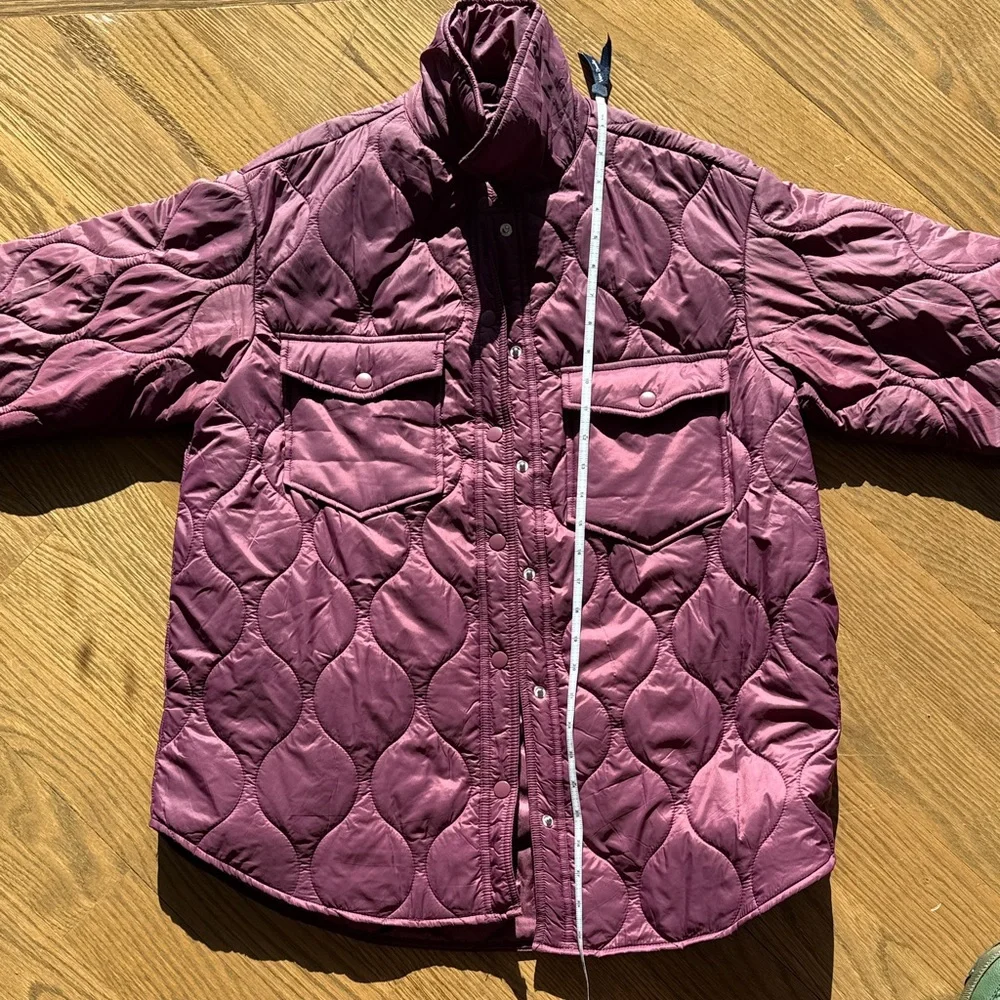 Plum Quilted Jacket with Front Pockets - Picture 12 of 12